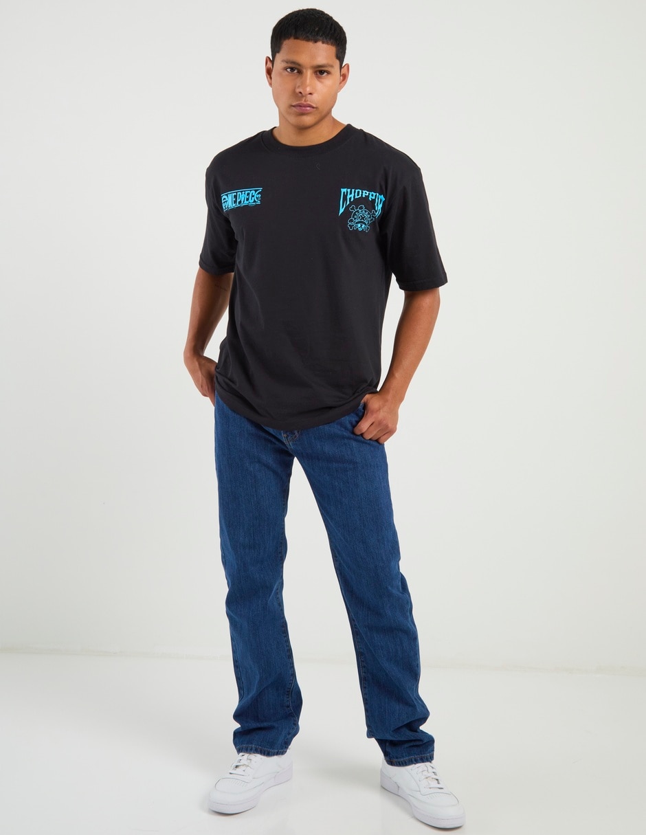 Jeans recto lavado obscuro para hombre 14