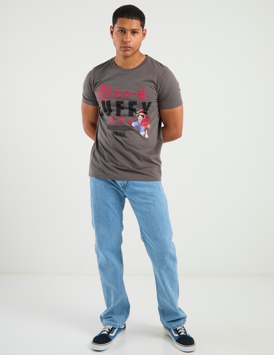 Jeans recto lavado claro para hombre 1