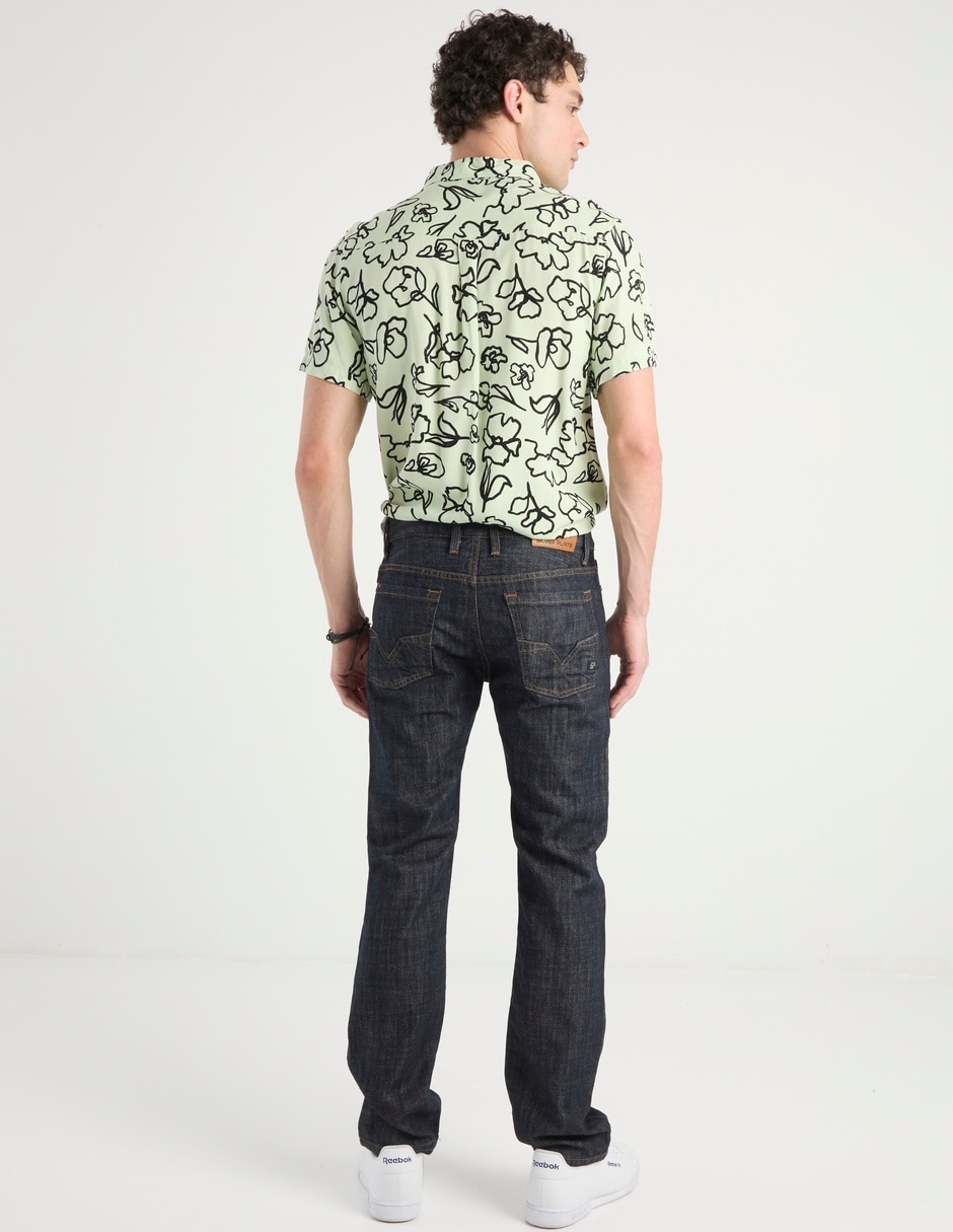 Jeans straight Silver Plate lavado obscuro para hombre