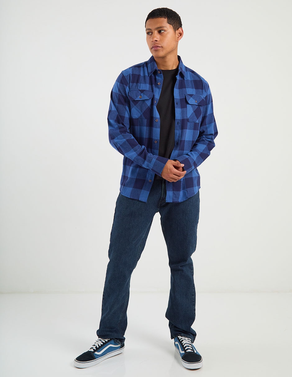 Jeans recto lavado obscuro para hombre 10