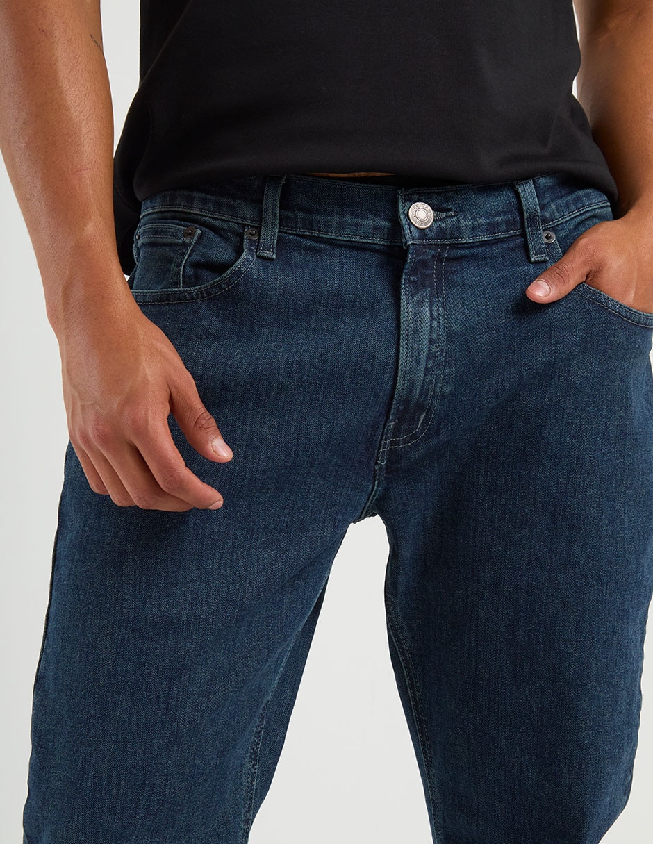 Jeans recto lavado obscuro para hombre 11