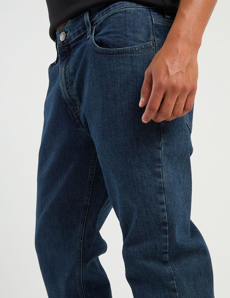 Jeans recto lavado obscuro para hombre 12