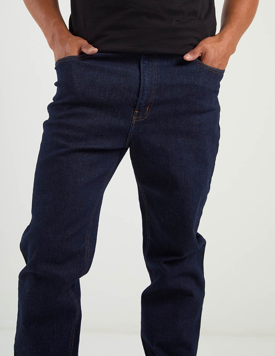 Jeans straight Oggi lavado obscuro para hombre