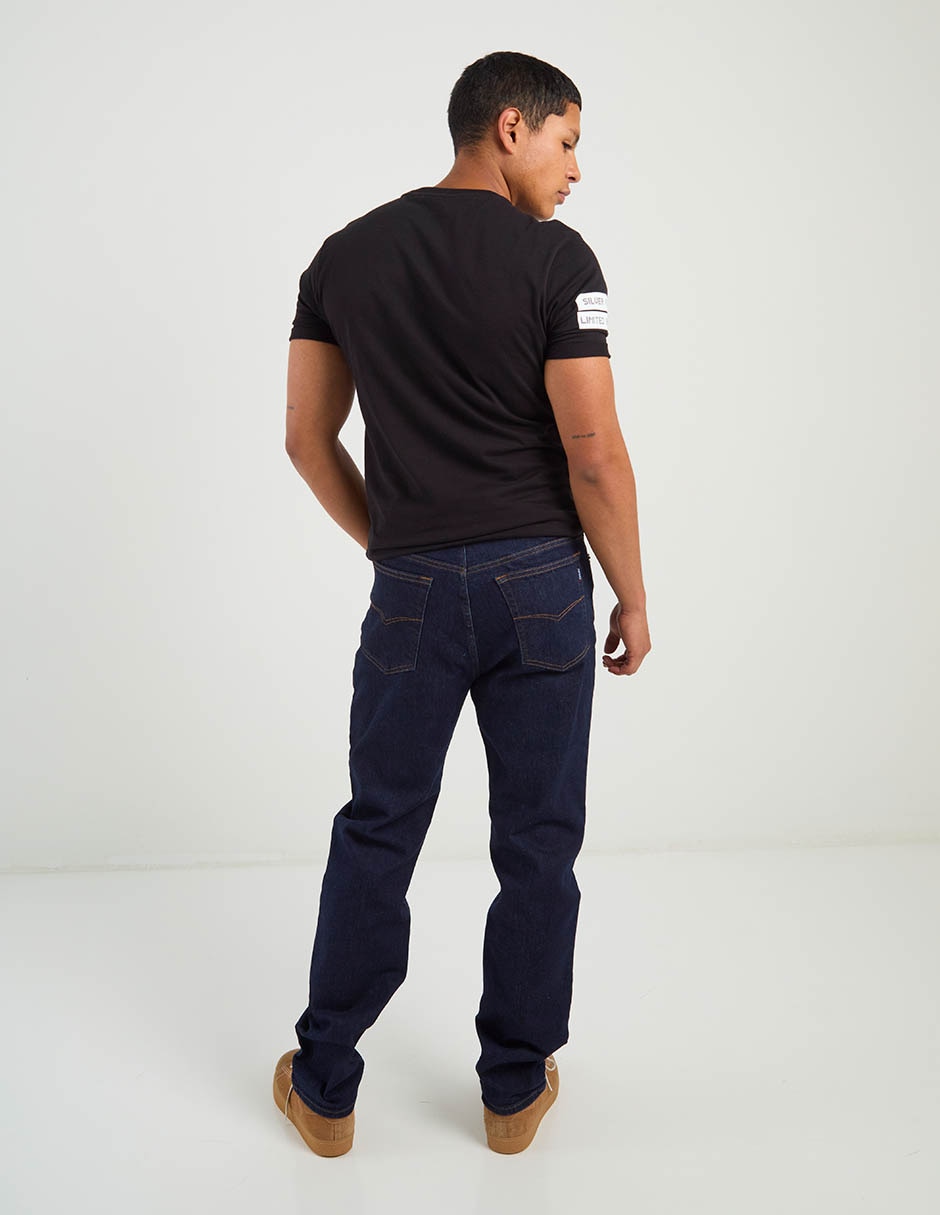 Jeans straight Oggi lavado obscuro para hombre