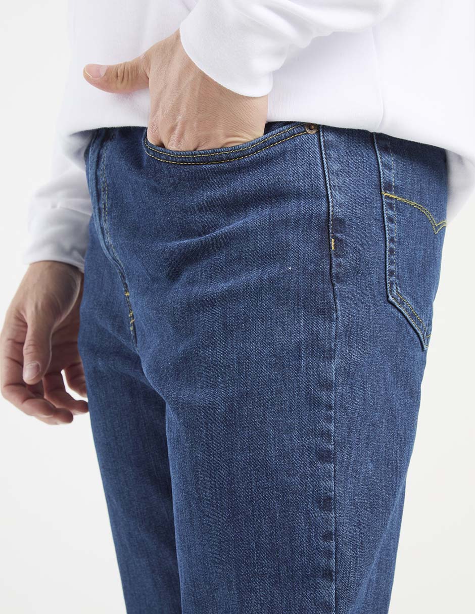 Jeans recto lavado medio para hombre