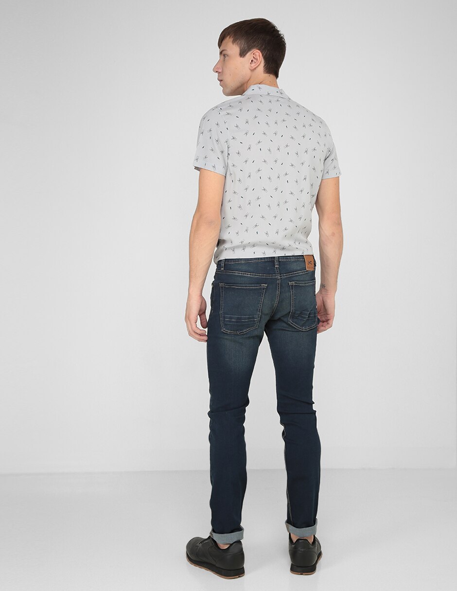 Jeans skinny lavado sand blast para hombre 2