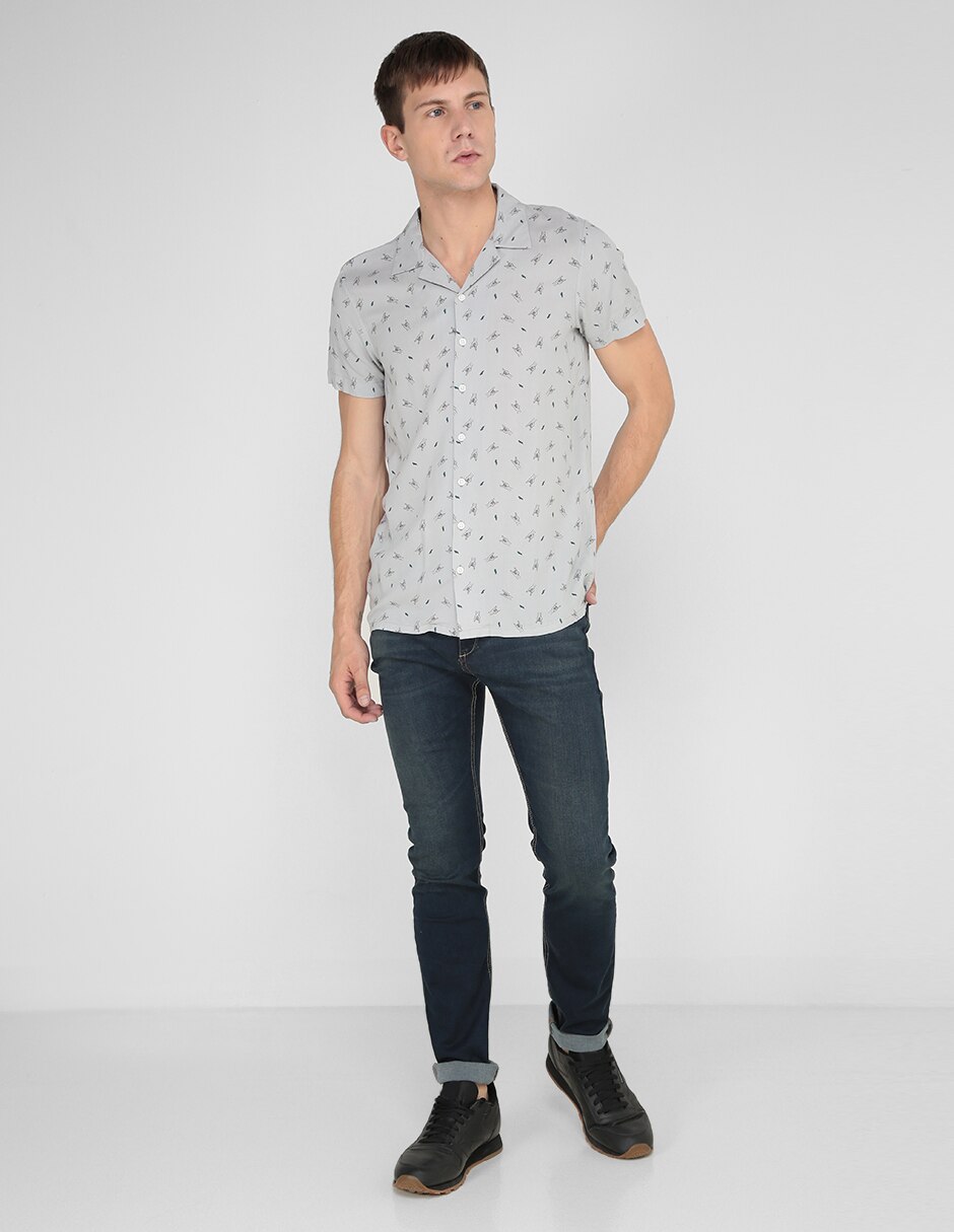 Jeans skinny lavado sand blast para hombre 3