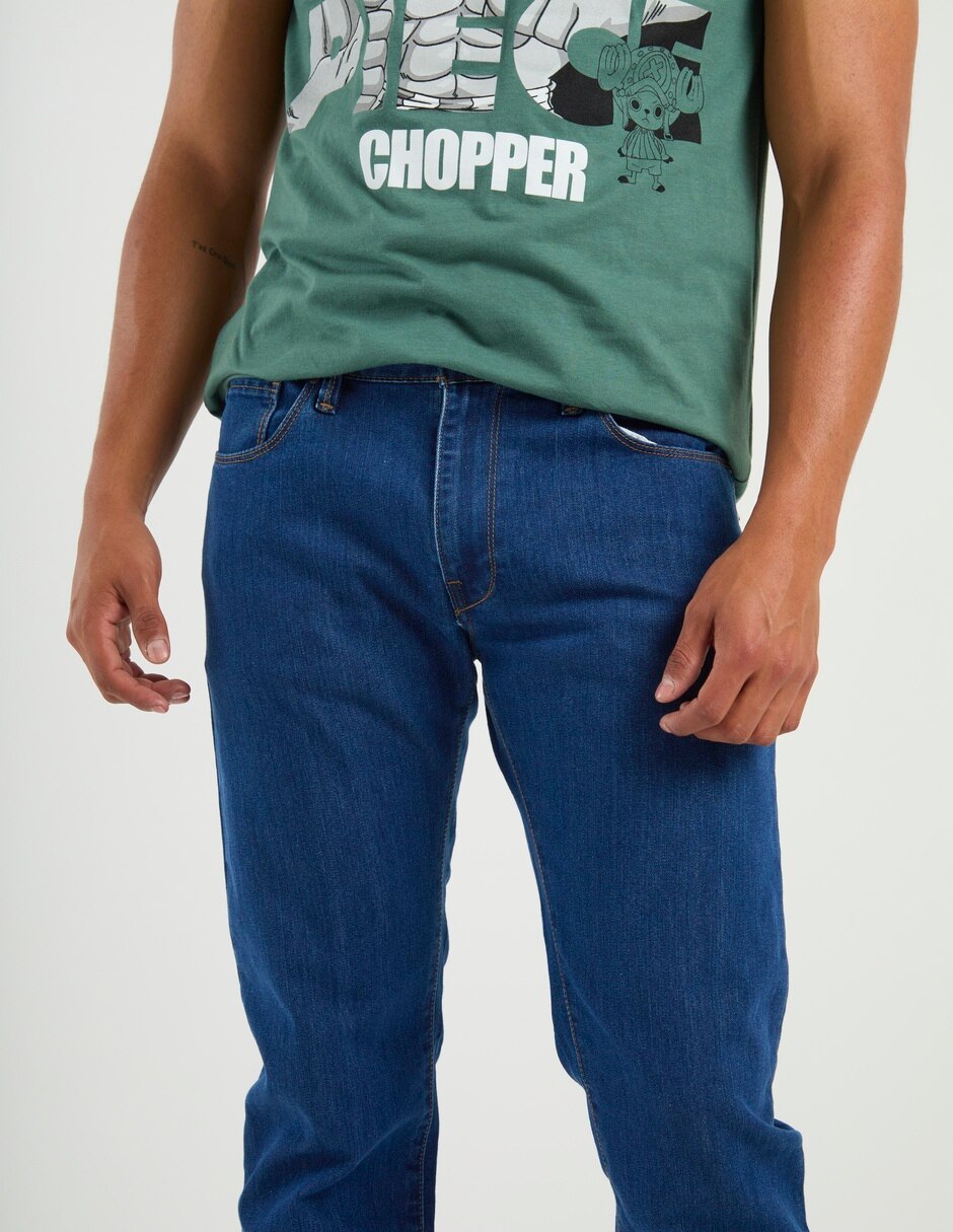 Jeans slim lavado obscuro para hombre 4