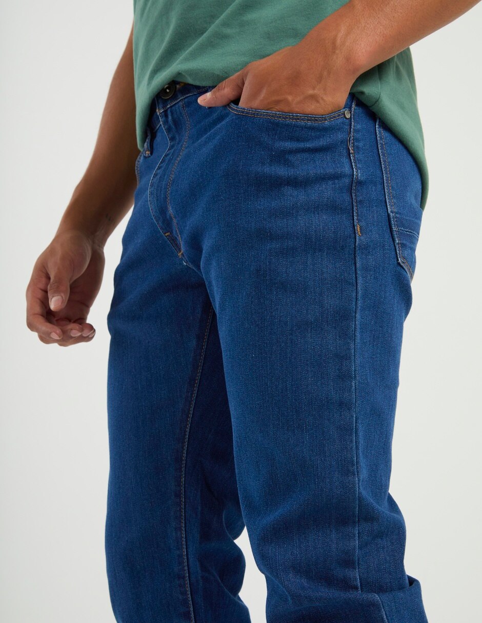 Jeans slim lavado obscuro para hombre 5
