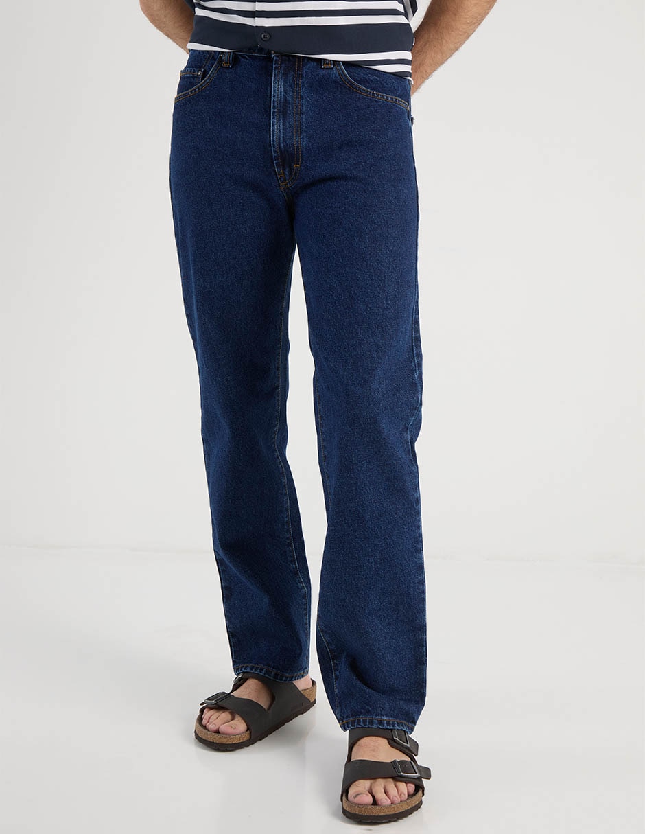 Jeans slim lavado obscuro para hombre 1