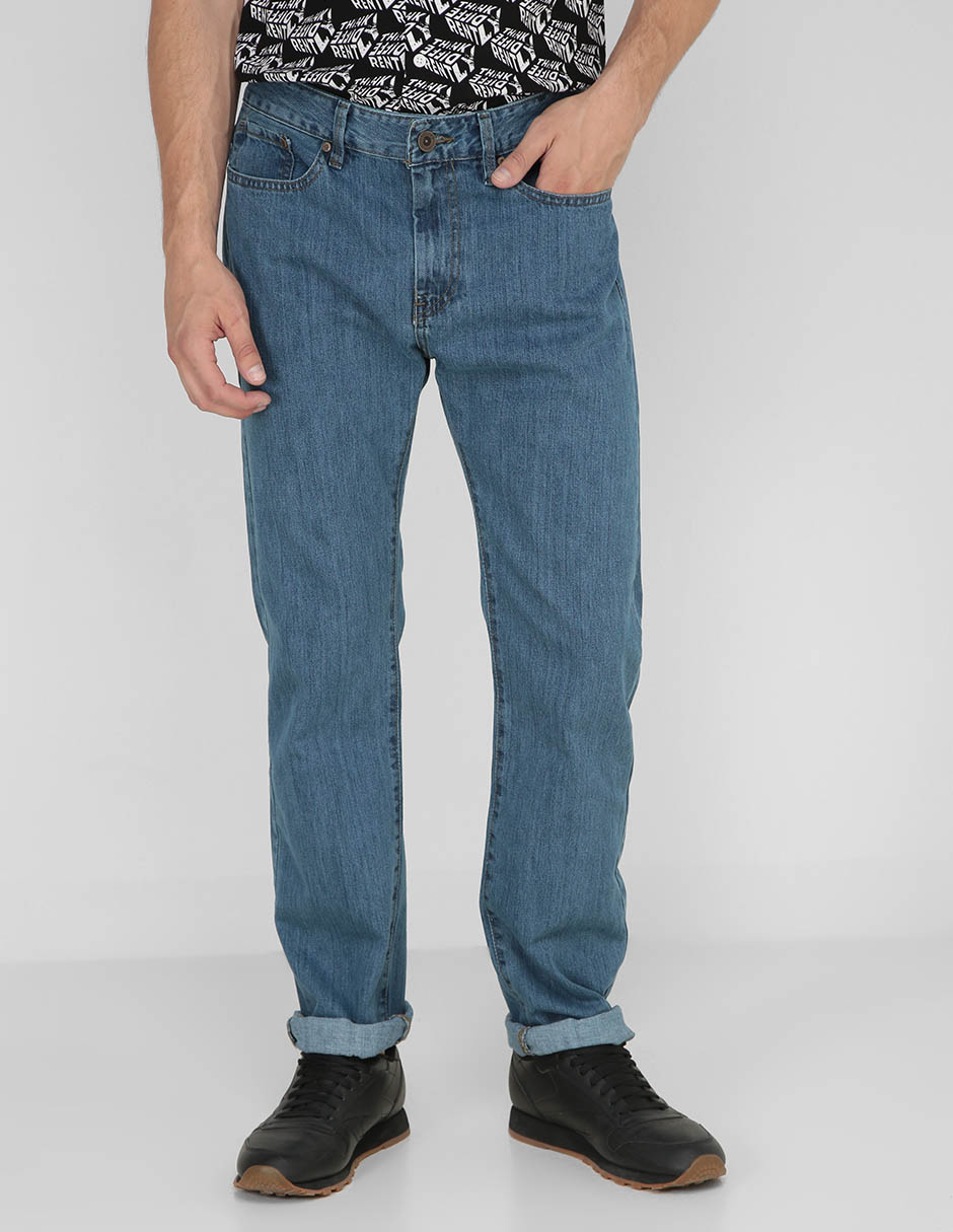Jeans recto lavado sand blast para hombre