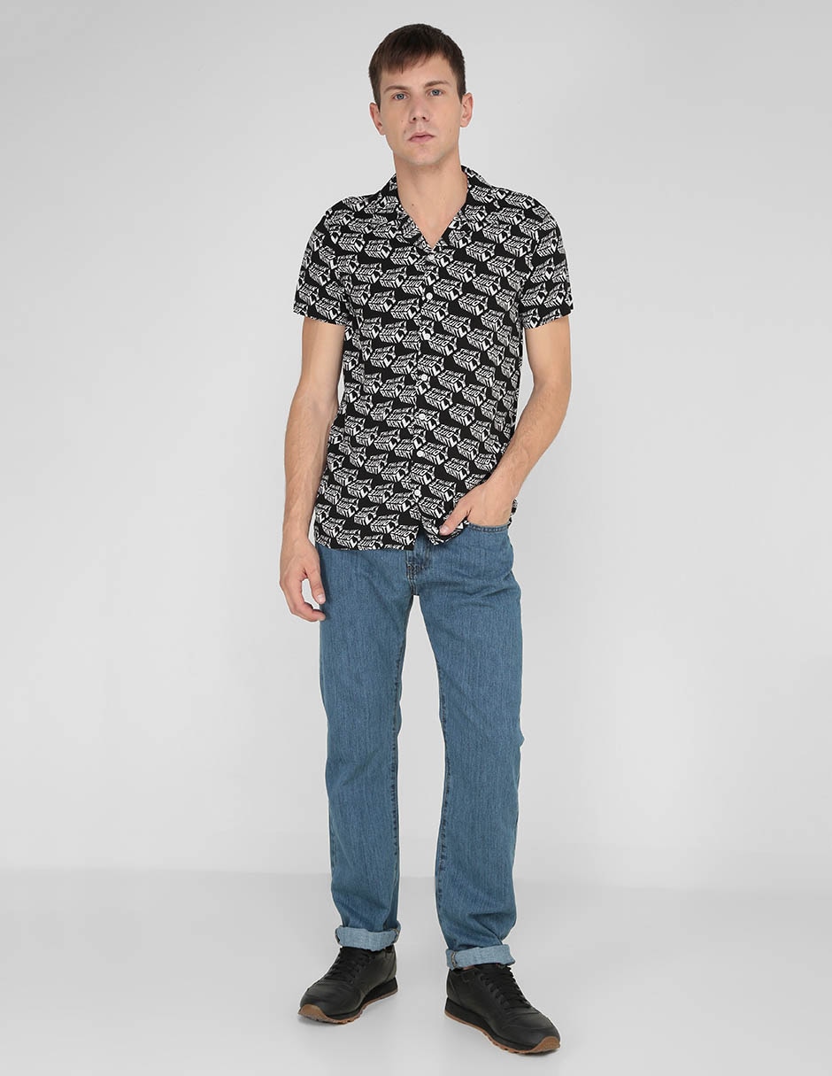 Jeans recto lavado sand blast para hombre 3