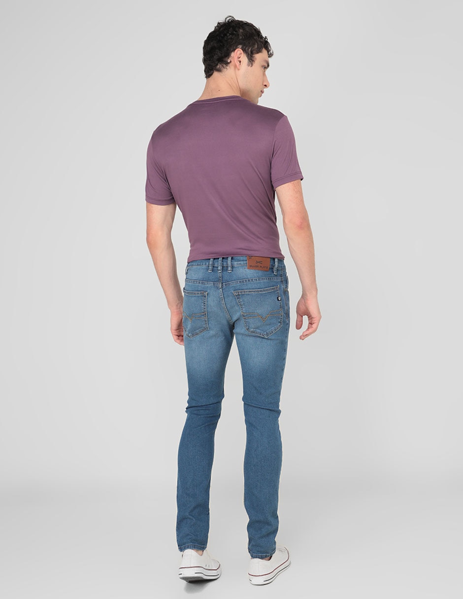 Jeans super skinny lavado stone wash para hombre 2