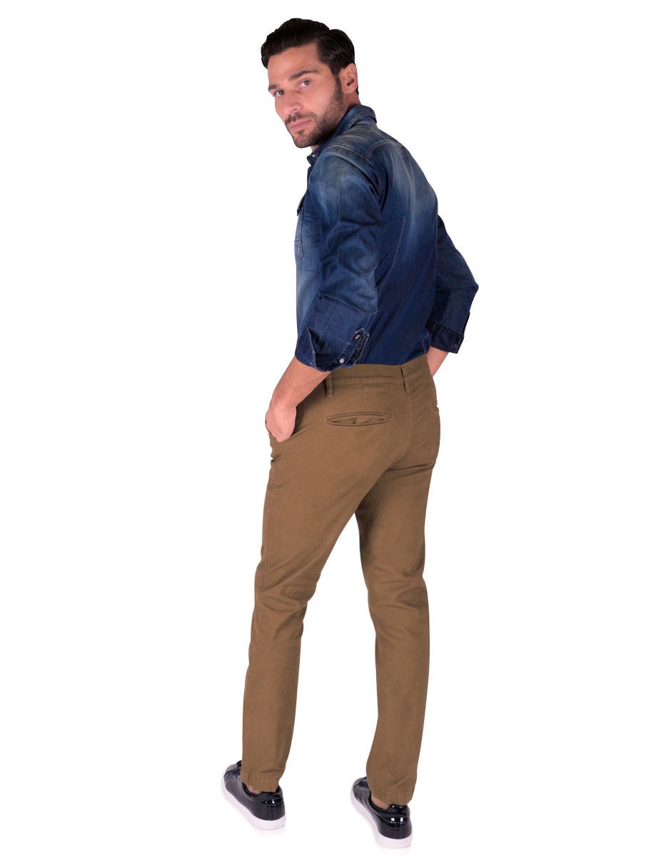 Pantalón chino slim de algodón para hombre 2