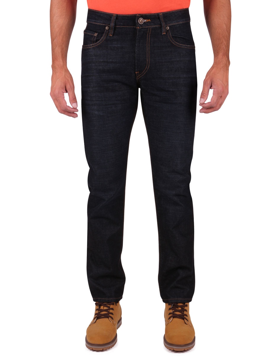 Jeans slim lavado whisker para hombre 1