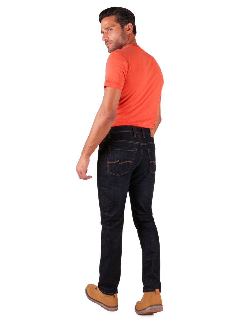 Jeans slim lavado whisker para hombre 5