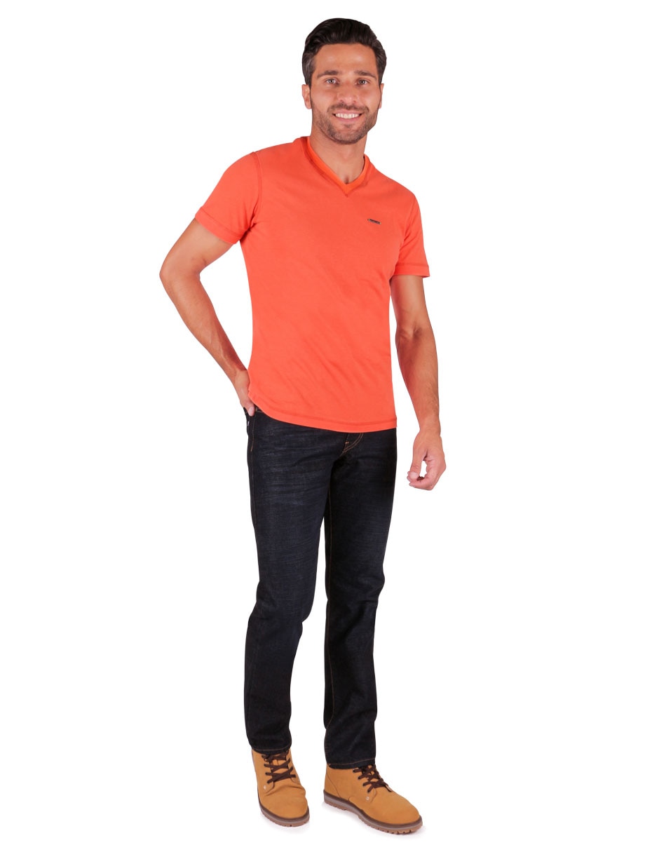 Jeans slim lavado whisker para hombre 6