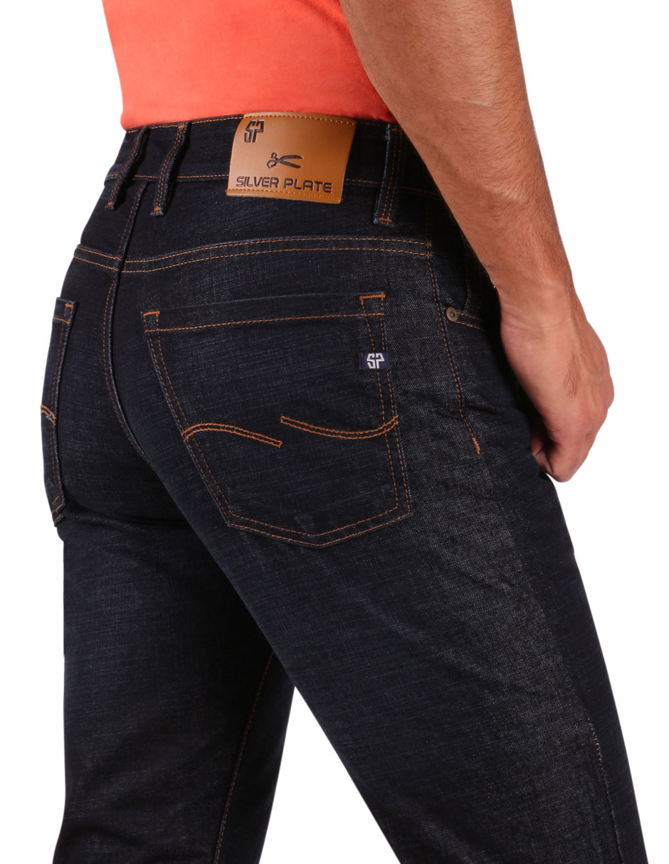 Jeans slim lavado whisker para hombre 7