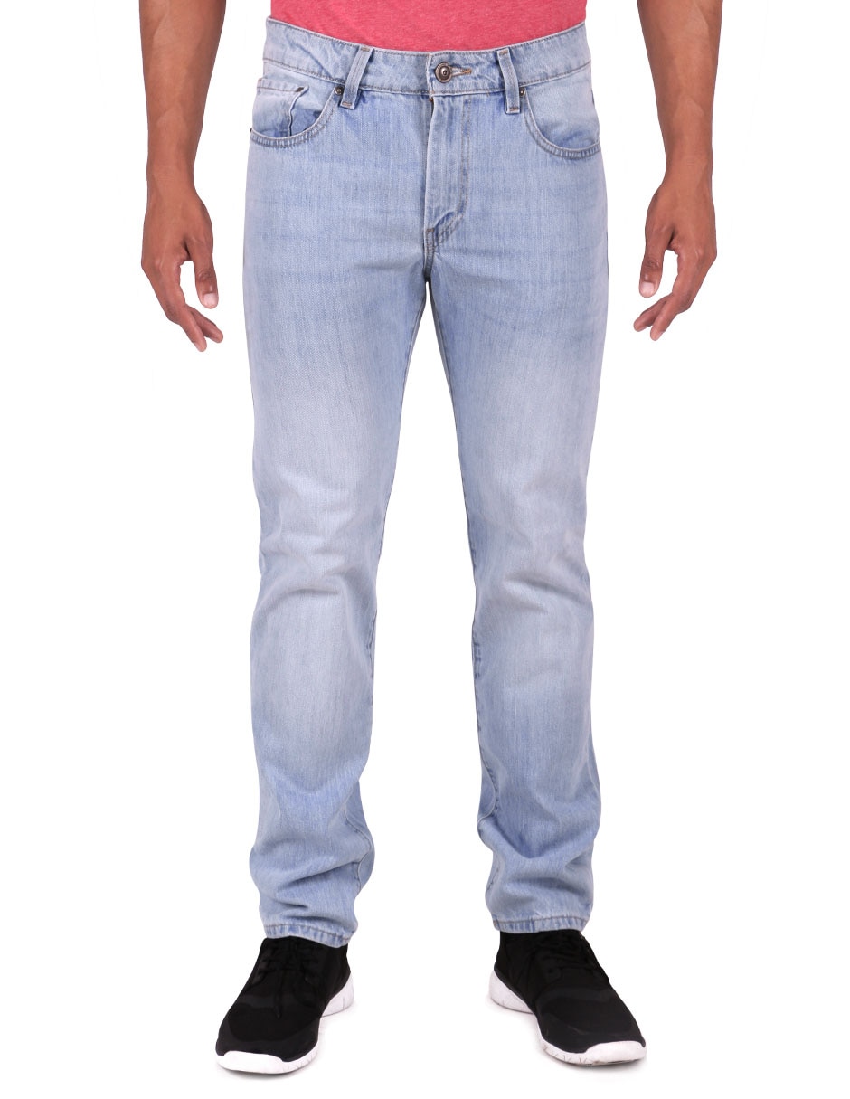 Jeans slim lavado whisker para hombre