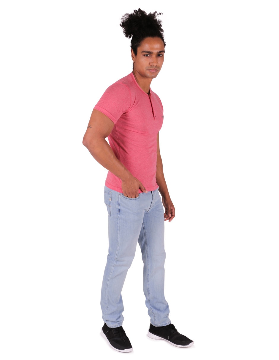 Jeans slim lavado whisker para hombre