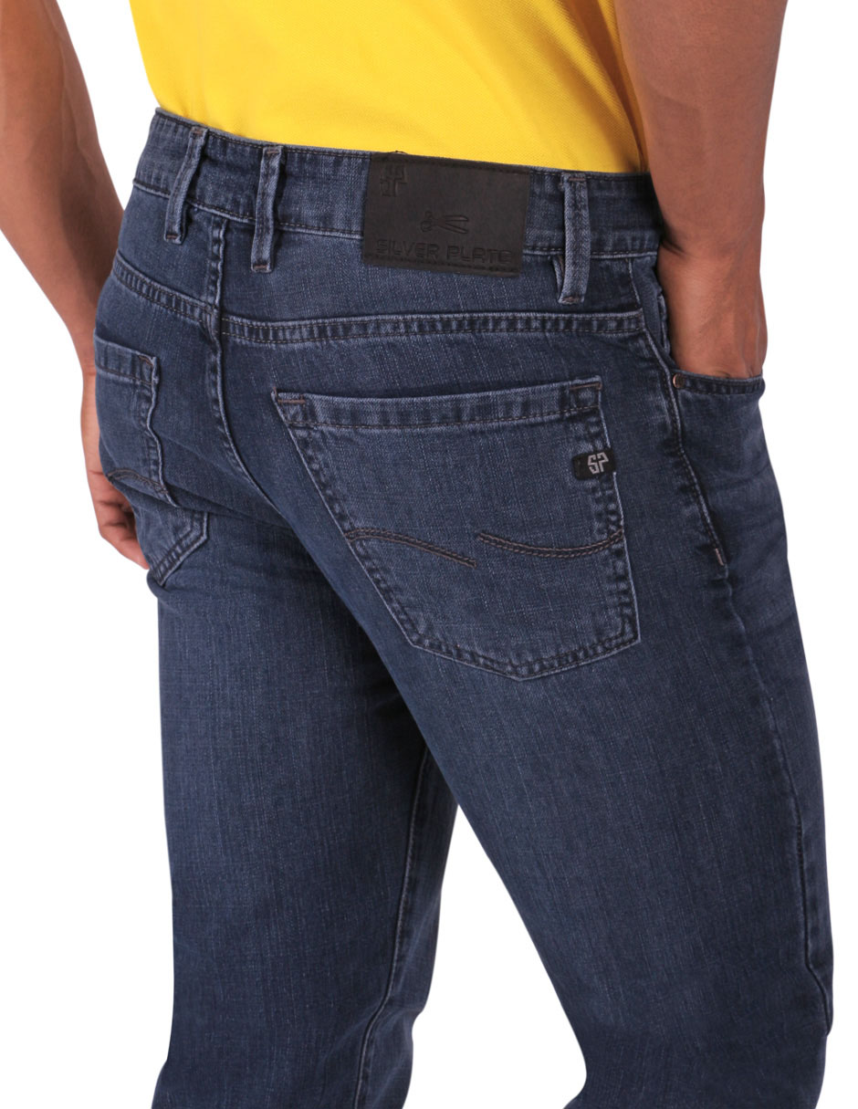 Jeans slim Silver Plate lavado whisker para hombre