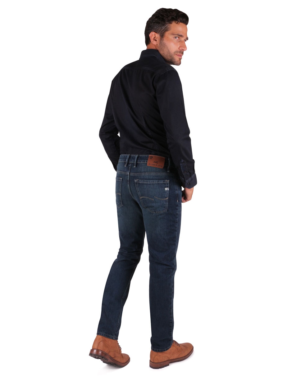 Jeans slim Silver Plate lavado whisker para hombre