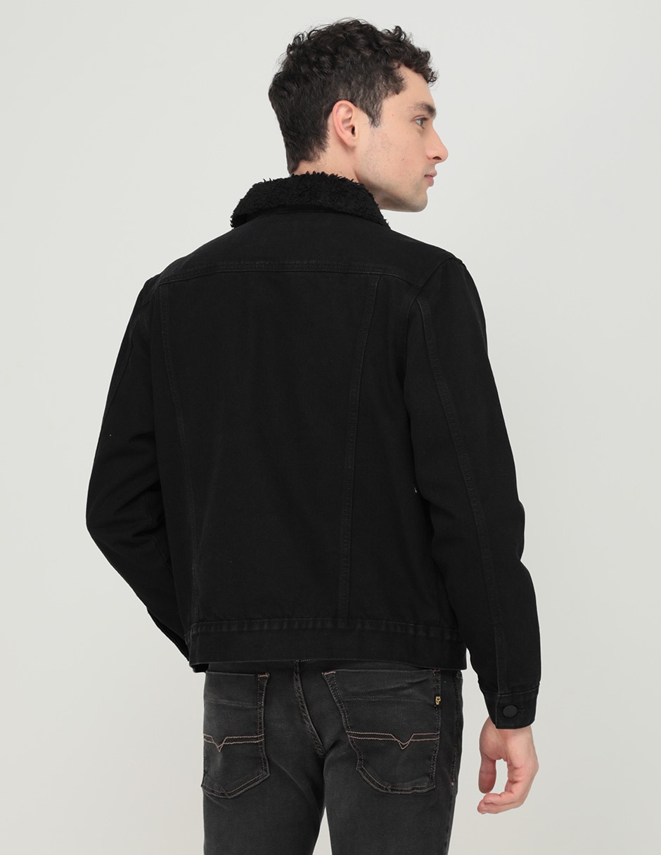 Chamarra casual de mezclilla con bolsillos para hombre 2