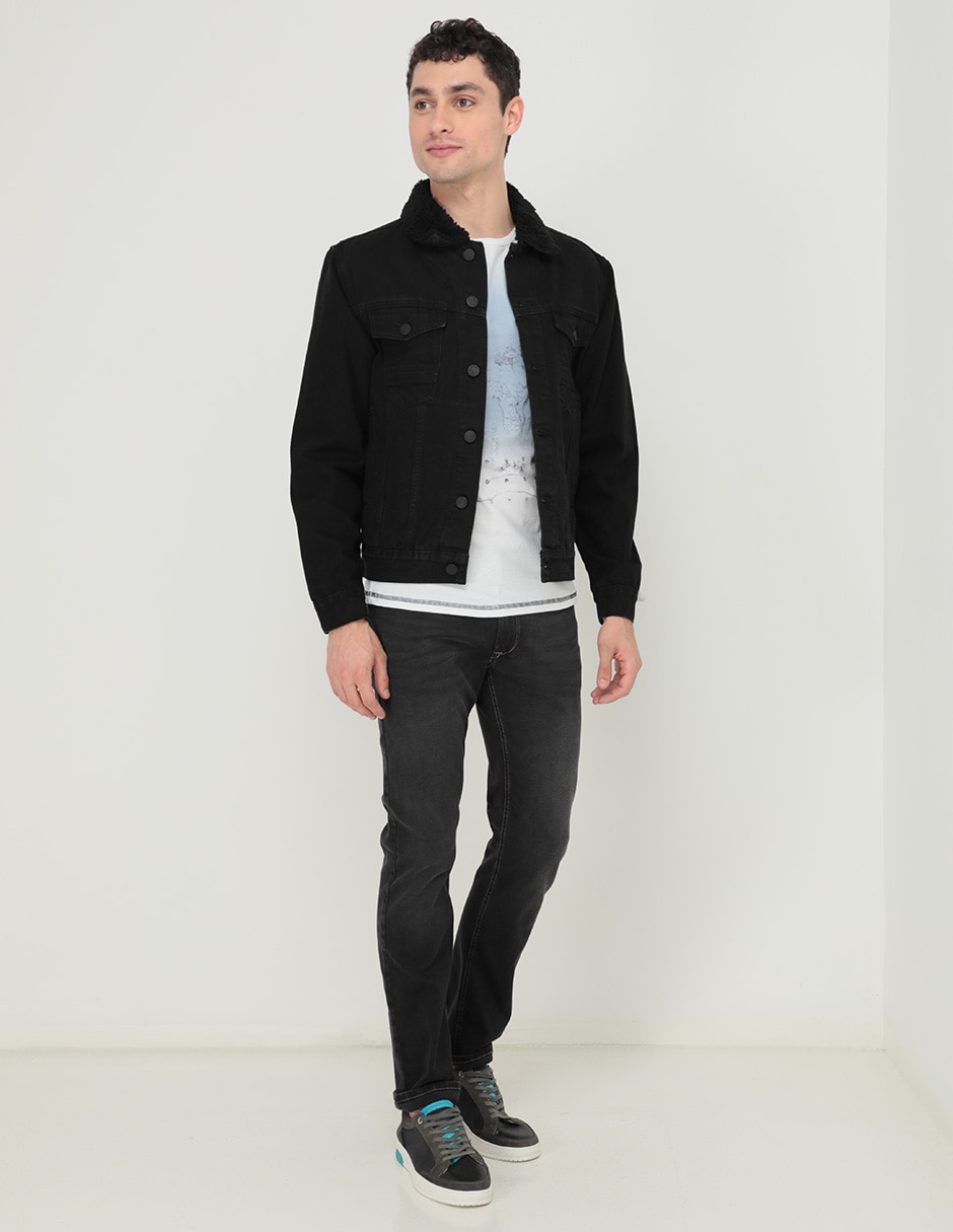 Chamarra casual de mezclilla con bolsillos para hombre 3
