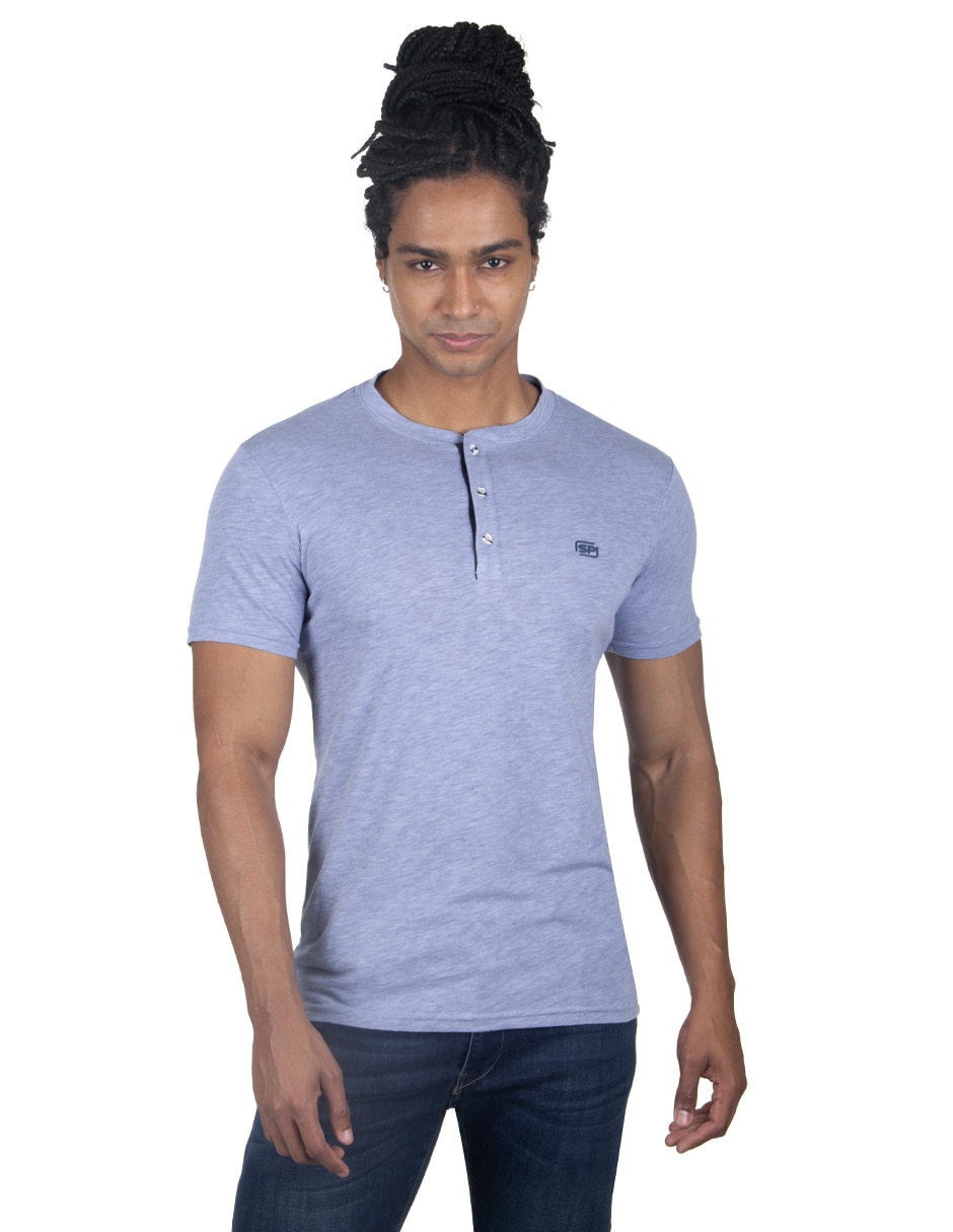 Playera cuello henley para hombre Playera cuello henley para hombre