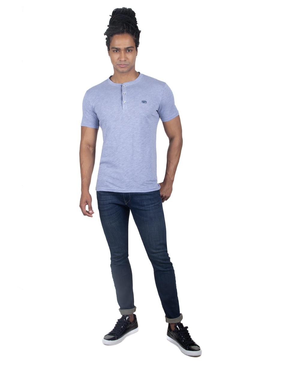 Playera cuello henley para hombre 3