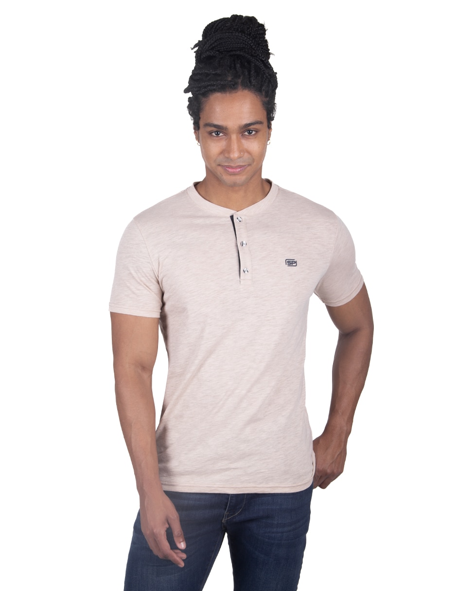 Playera cuello henley para hombre Playera cuello henley para hombre