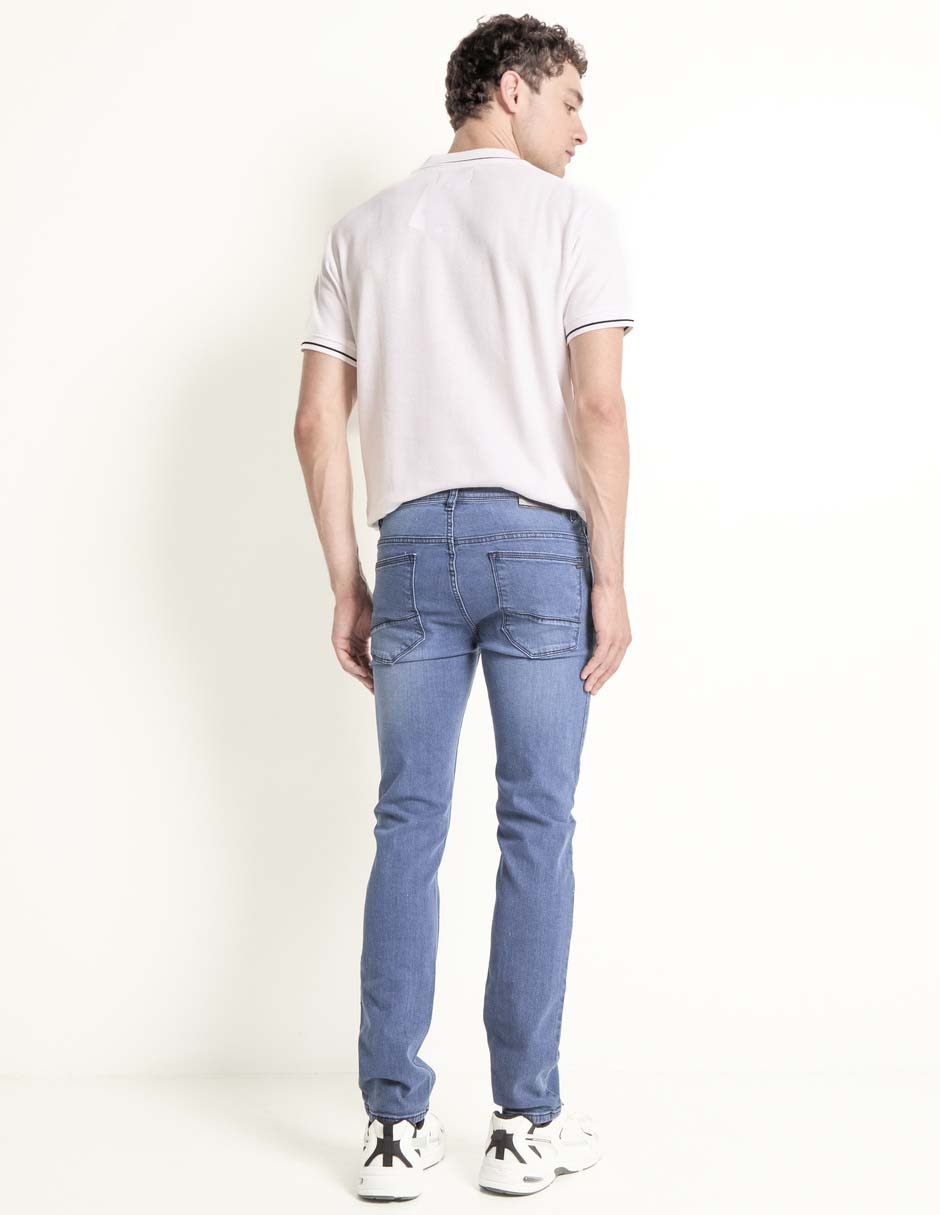 Jeans slim deslavado para hombre