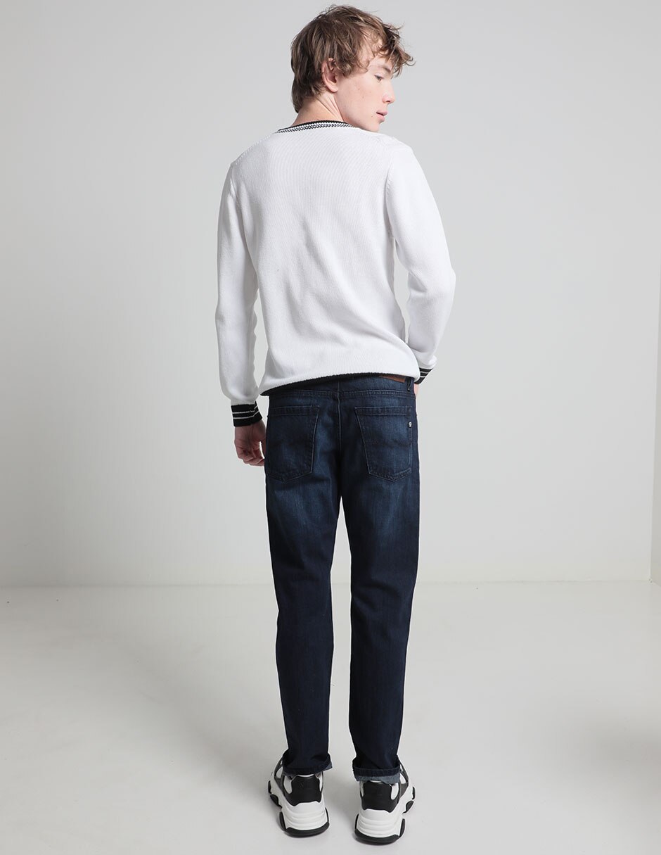 Jeans slim lavado stone wash para hombre 2
