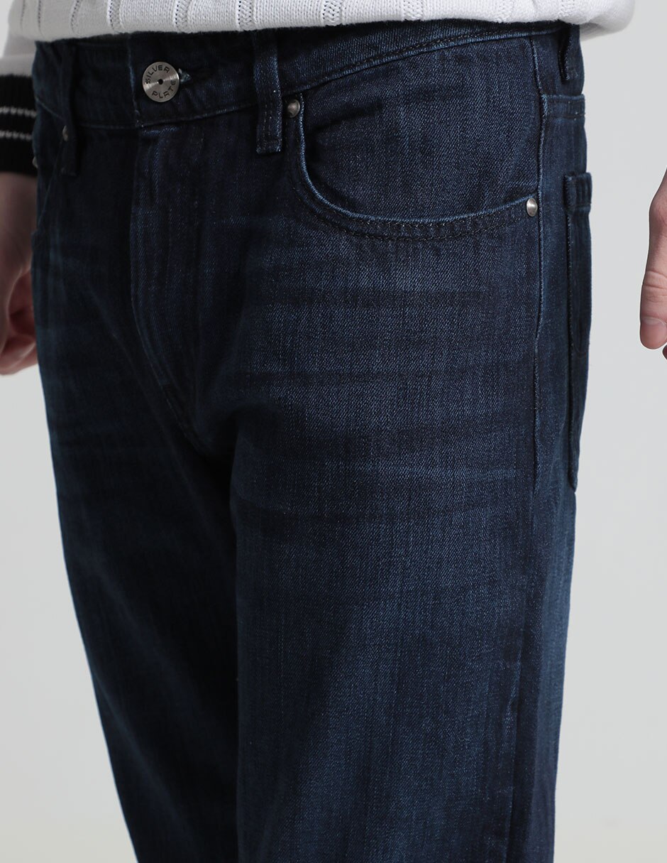 Jeans slim lavado stone wash para hombre 4