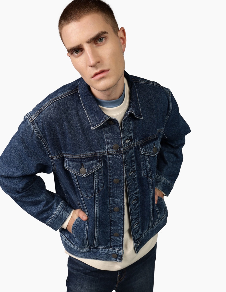 Chamarra casual American Eagle de mezclilla para hombre