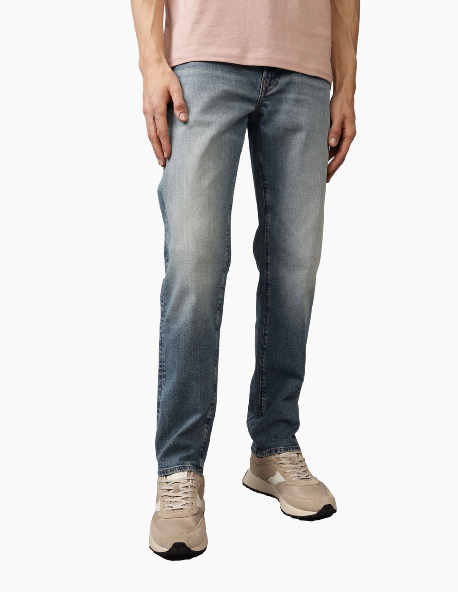 Jeans straight American Eagle deslavado para hombre