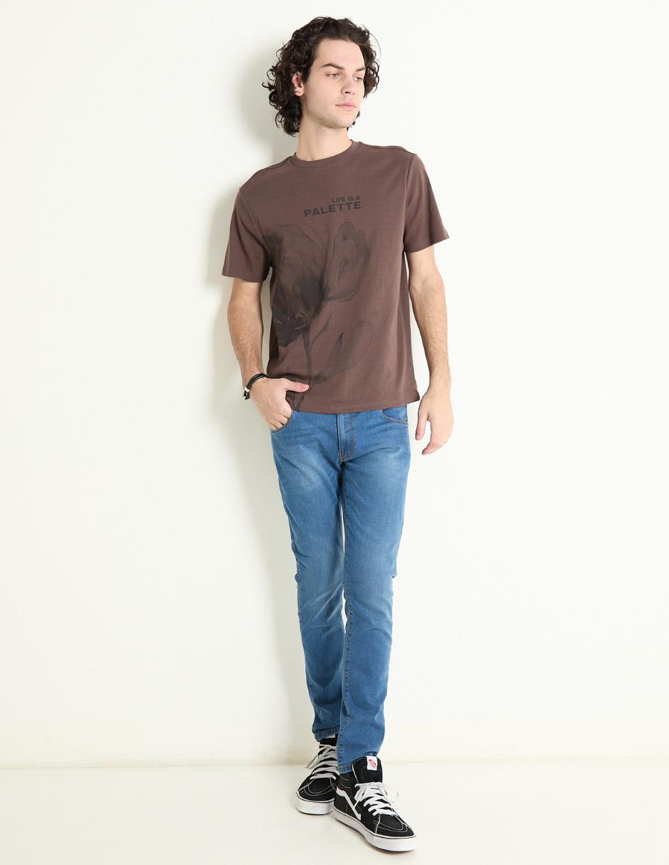 Jeans skinny deslavado para hombre 3