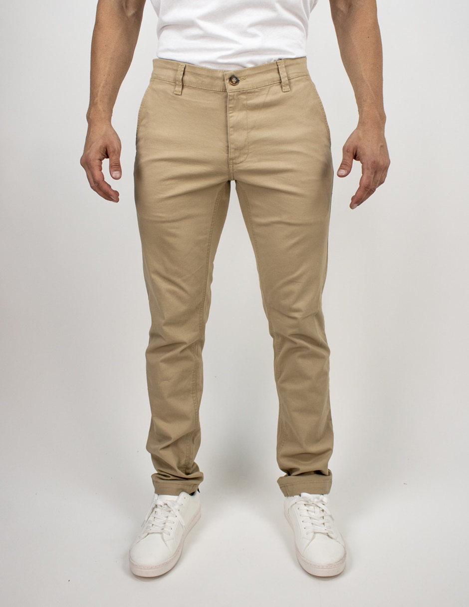 Pantalón chino slim de algodón para hombre