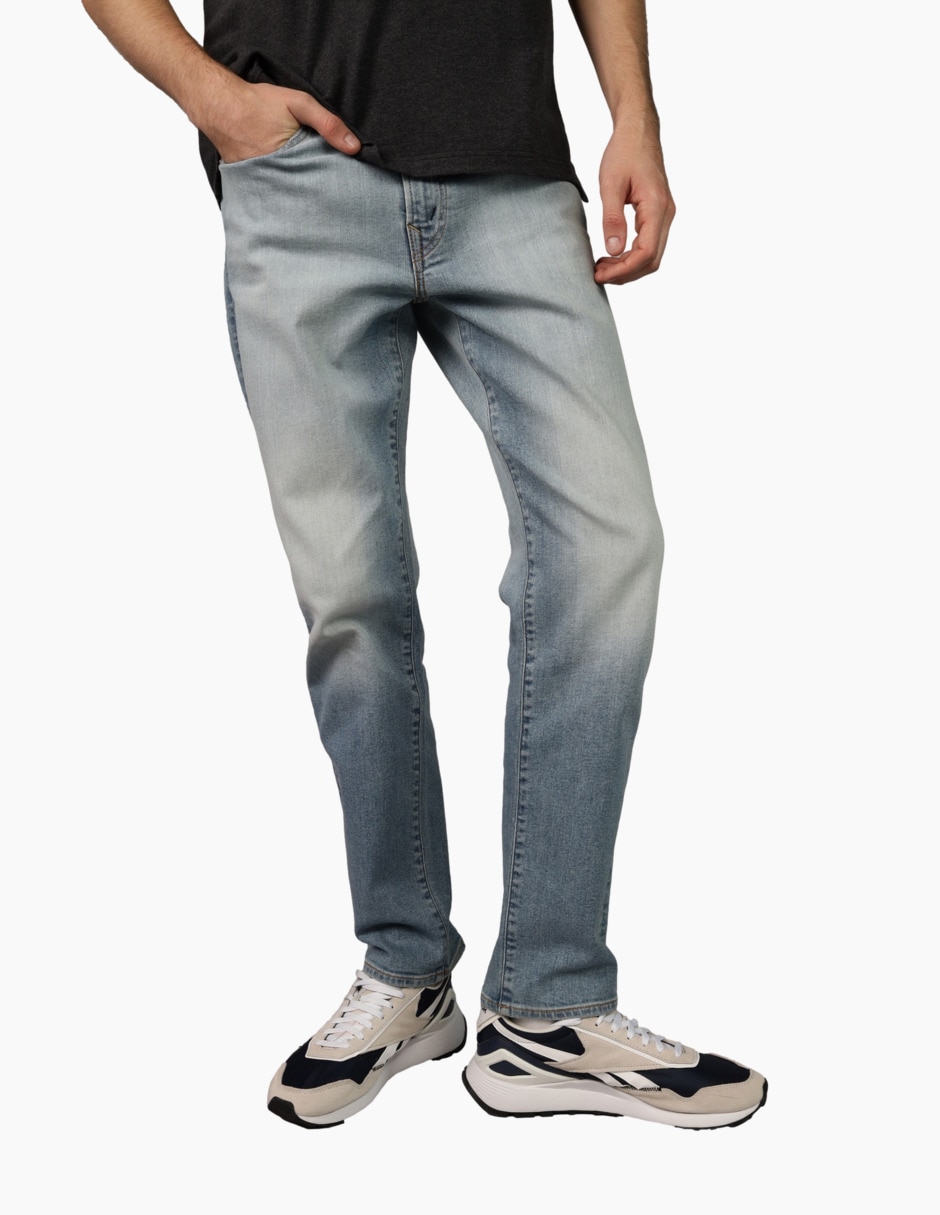 Jeans straight American Eagle lavado claro para hombre
