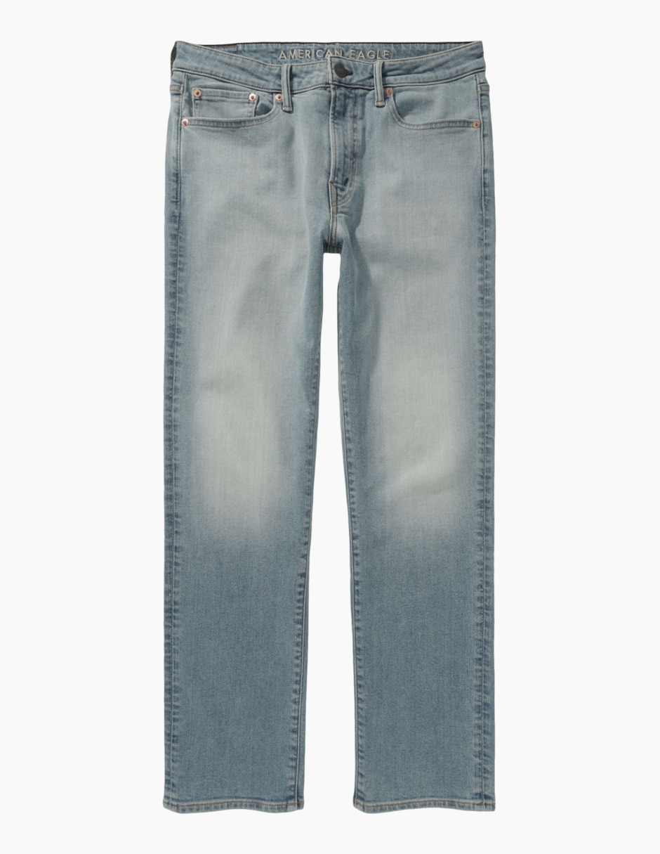 Jeans straight American Eagle lavado claro para hombre