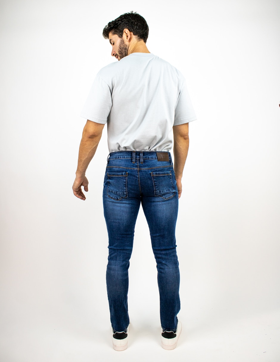 Jeans slim deslavado para hombre 6