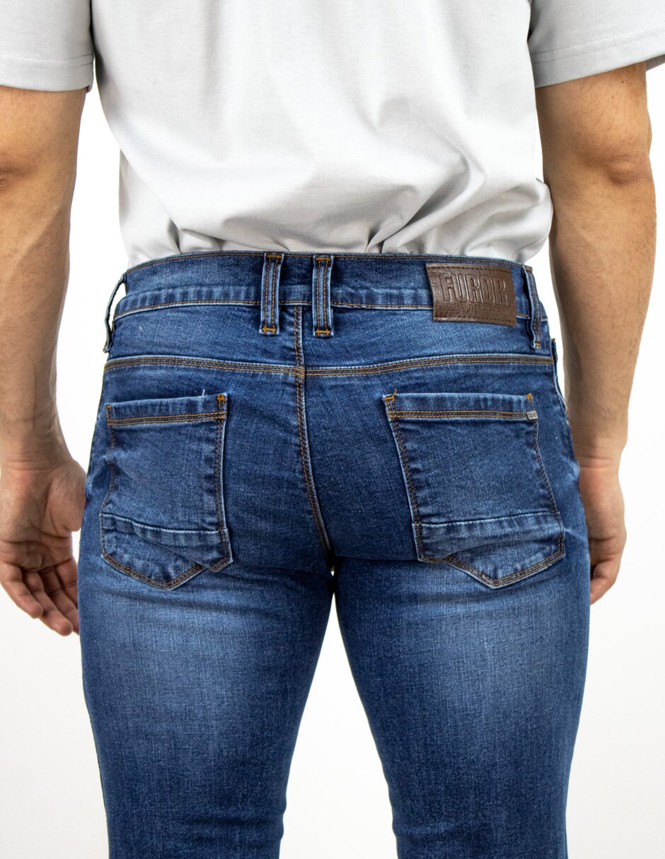 Jeans slim deslavado para hombre 7