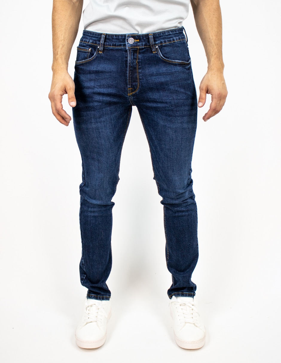 Jeans slim lavado medio para hombre 1