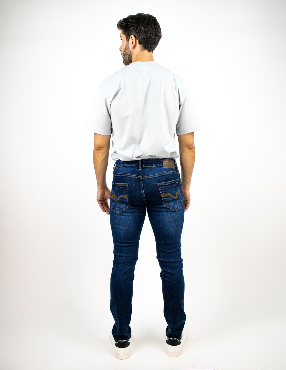 Jeans slim lavado medio para hombre 5