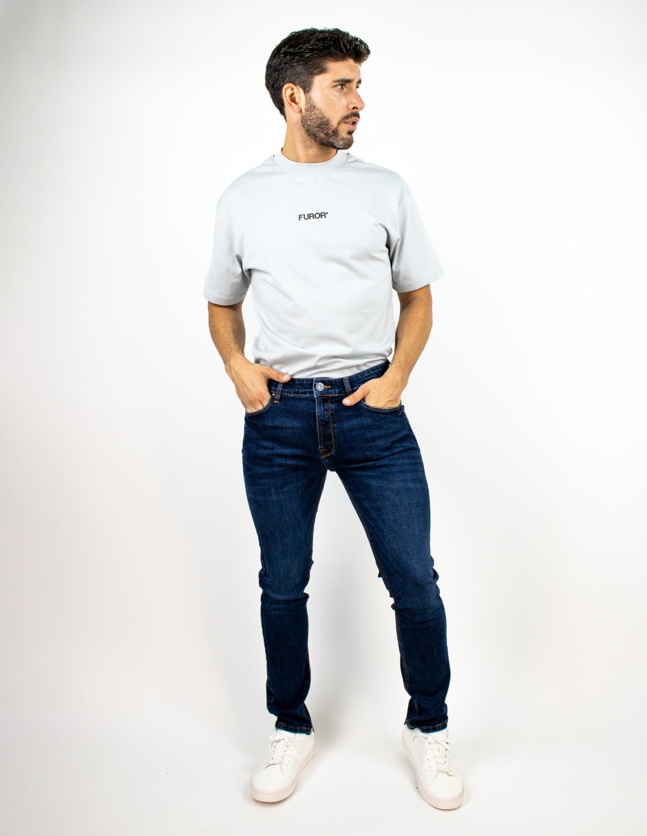 Jeans slim lavado medio para hombre 6
