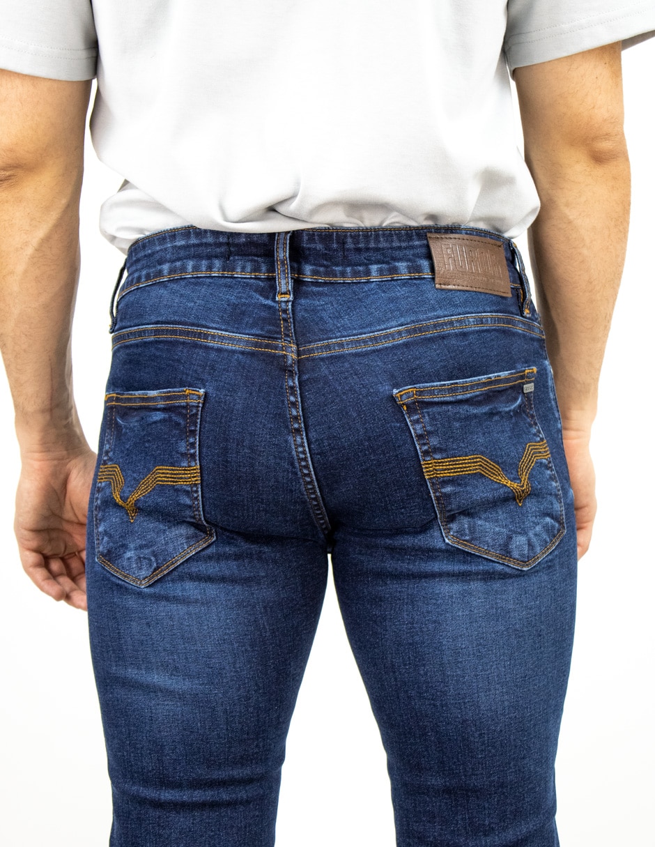 Jeans slim lavado medio para hombre 7