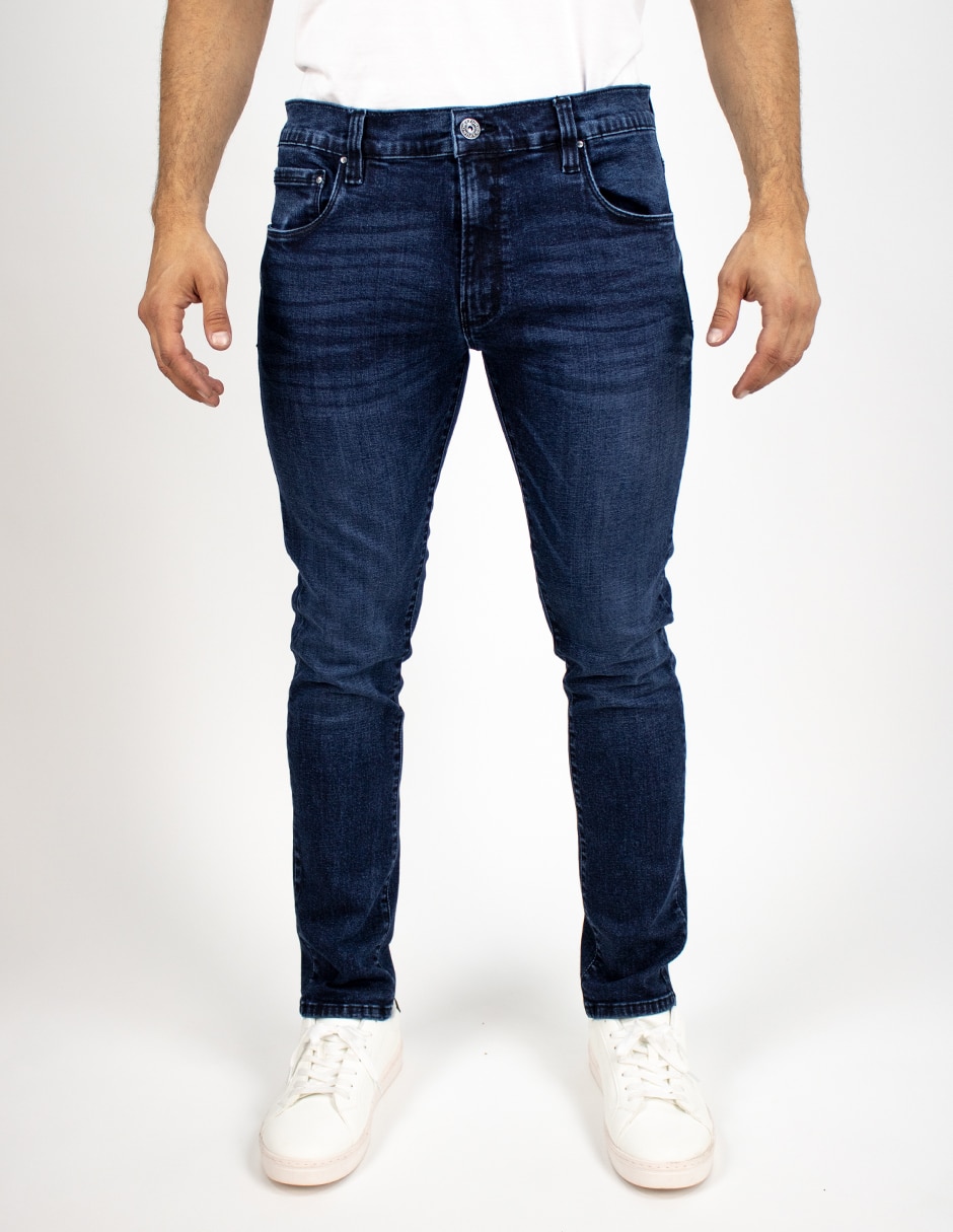 Jeans slim deslavado para hombre 1