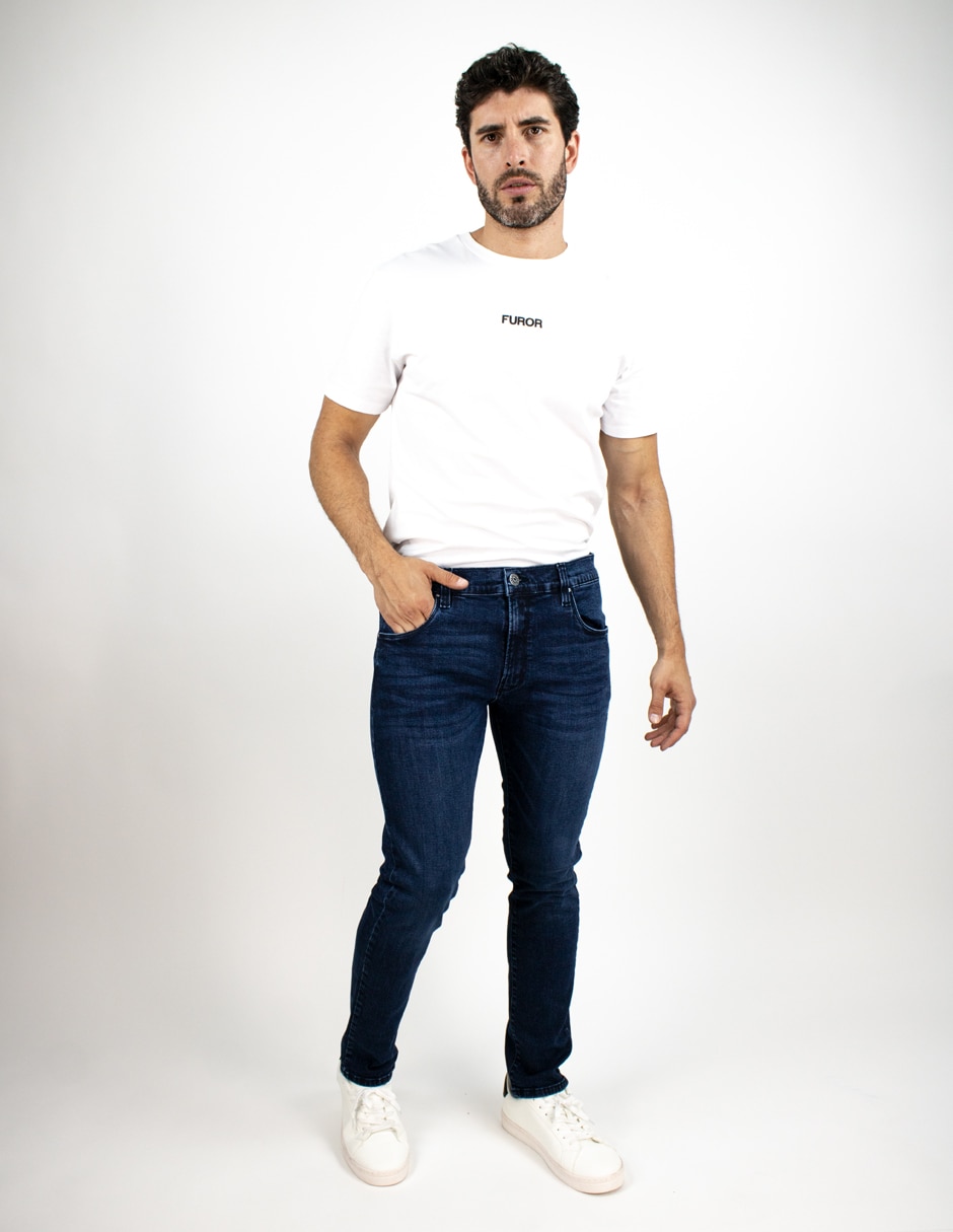 Jeans slim deslavado para hombre 6