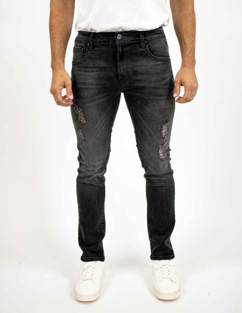 Jeans slim deslavado para hombre 1