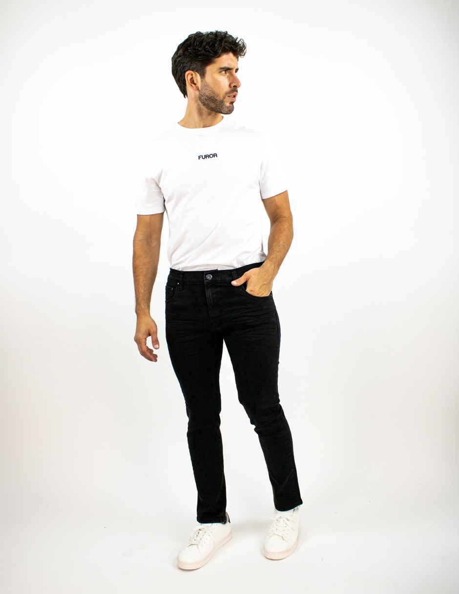 Jeans slim deslavado para hombre